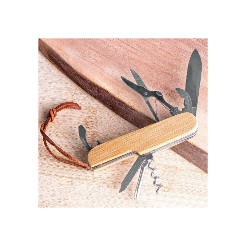 NAVAJA MULTIFUNCION ACERO / BAMBU