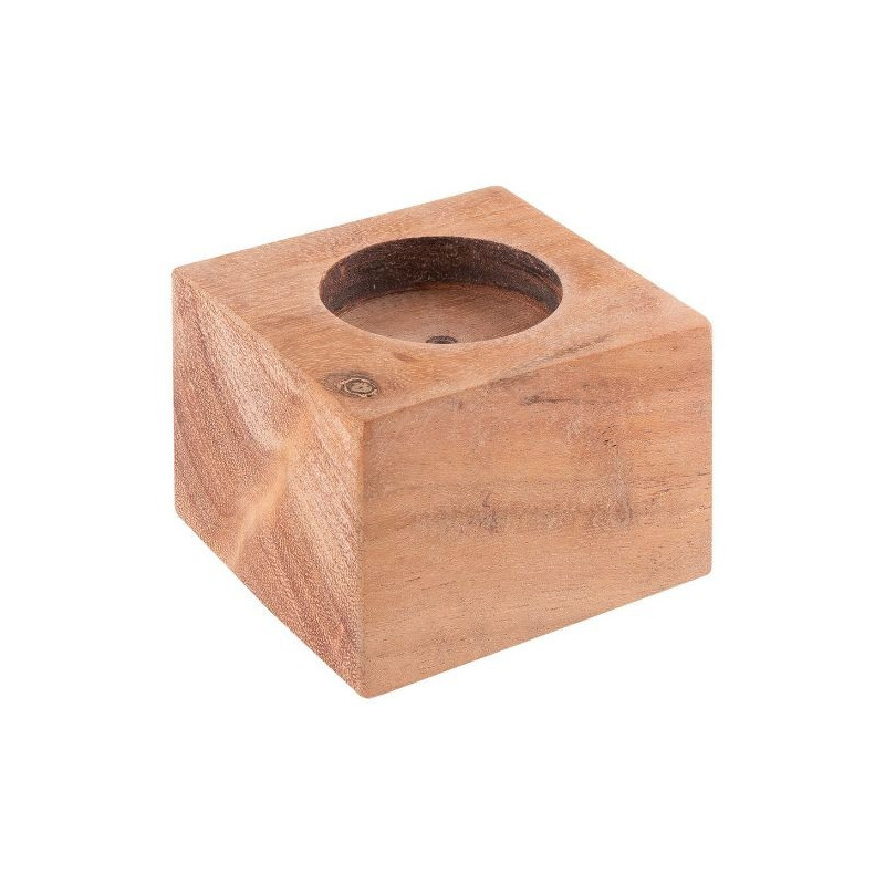 PORTAVELAS MADERA DE ACACIA  + VELA