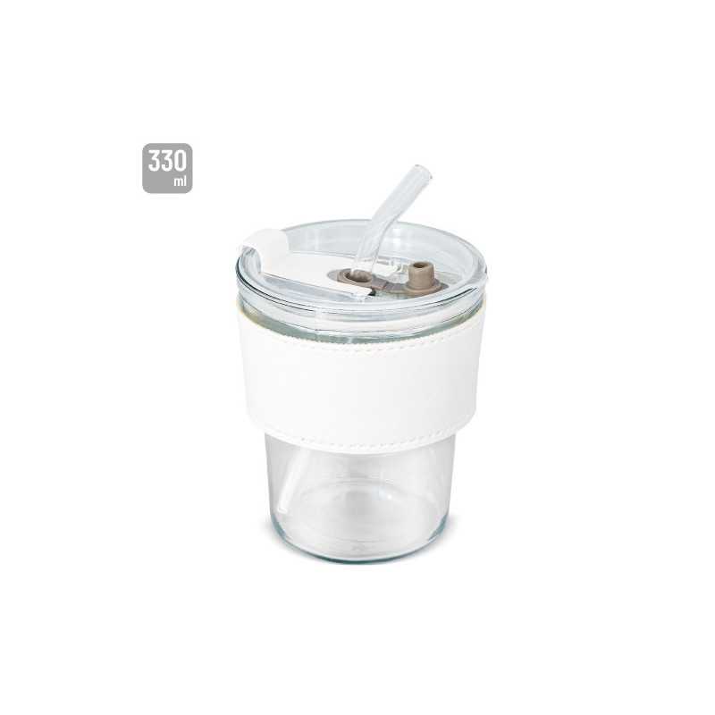 VASO 330 ML CON PAJITA DE CRISTAL "DELICATESSEN"