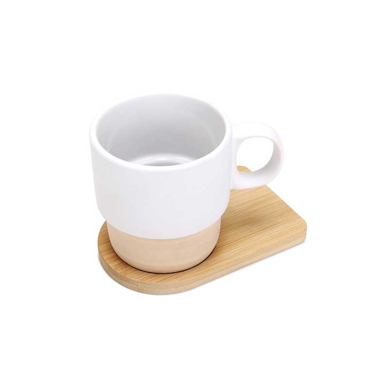 TAZA SUBLIMACIÓN APILABLE Y BASE DE BAMBÚ "GERARD"