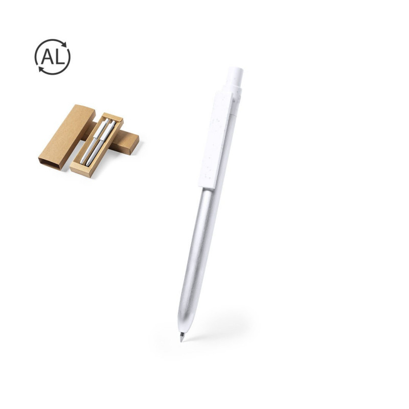 SET BOLIGARFO Y ROLLER ALUMINIO RECICLADO